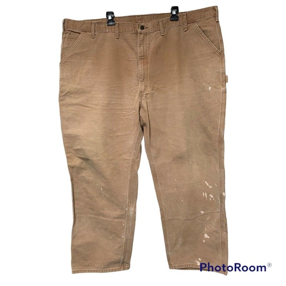 Carhartt Mens 50x32 Dungaree Fit Carpenter Pants Heavy Canvas Work Pants B11BRN - Picture 1 of 12